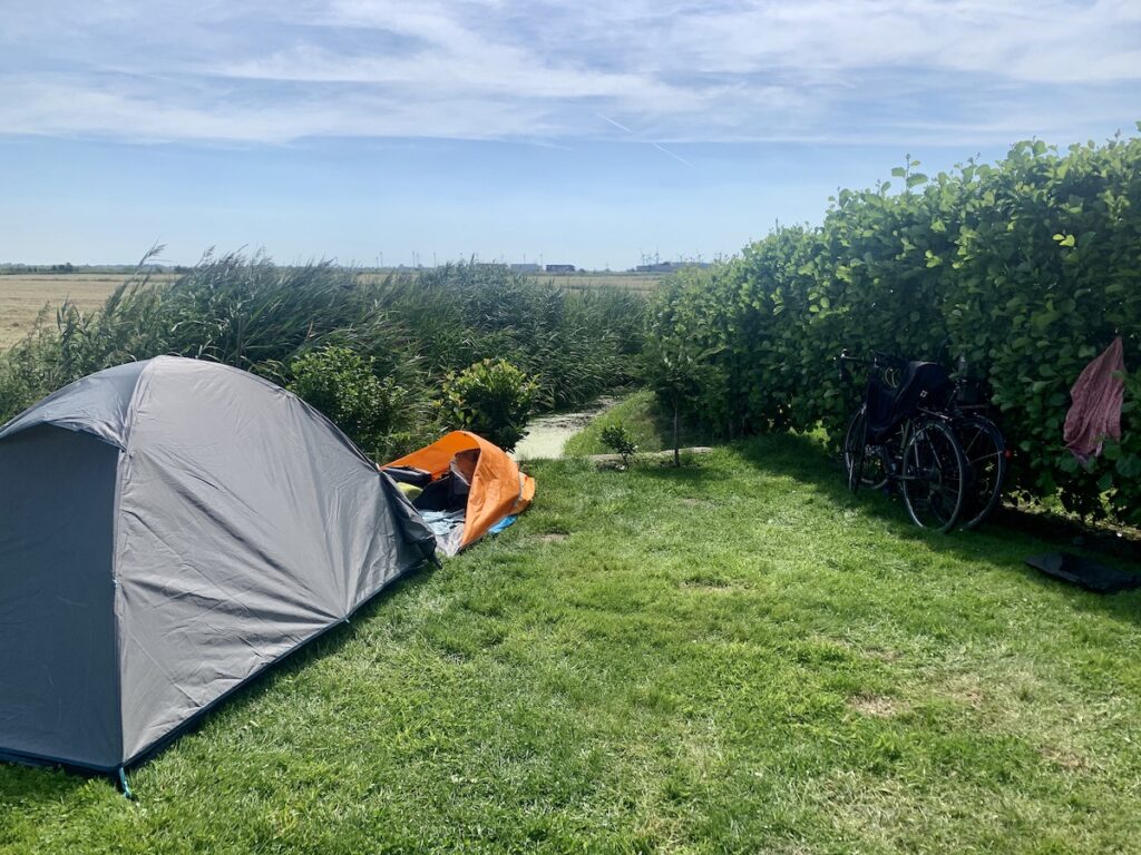 Unser schoener Zeltplatz auf dem Campingplatz Tekken Bensersiel